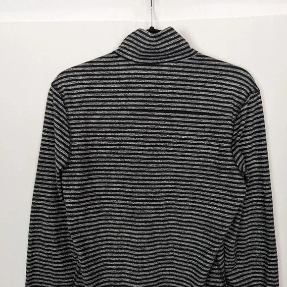 Lululemon Men M Surge Warm 1/2 ZipRaven Stripe Black Heathered Black Athletic